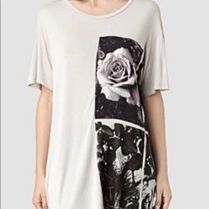 ALL SAINTS Roses Window T-Shirt Silk XS
